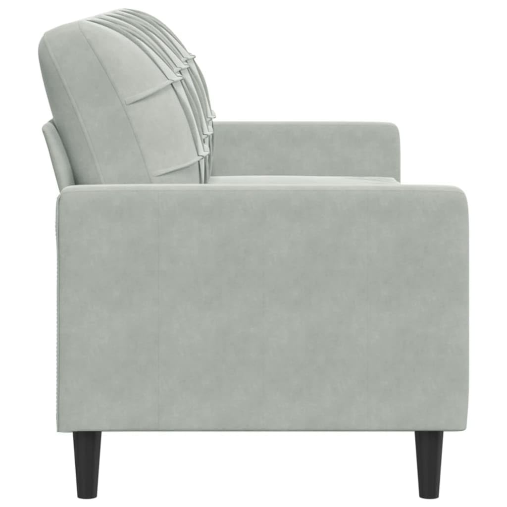 Sofá de 3 plazas Terciopelo Gris Claro 180 cm, sofá de Terciopelo,sofá para 3 Personas