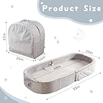 BYBYME Portable Toddler Floor Bed - Waterproof Folding Travel Crib with Washable Fitted Sheet, Ideal Toddler Cots for Sleeping and Sleepovers, Grey - Image 2