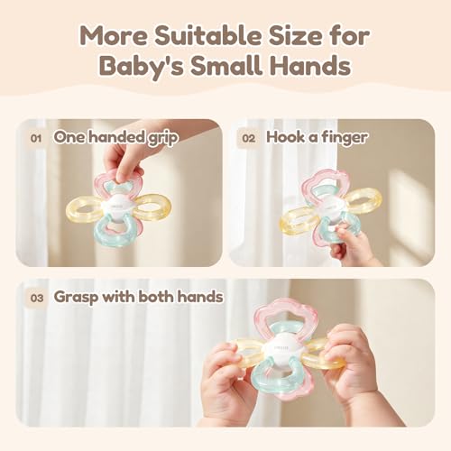 Image of Mini Teething Toys for Baby, Soft Silicone Teether Ball, Portable BPA Free