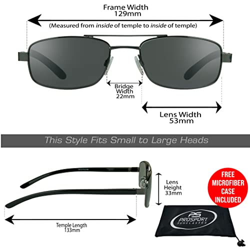 Image of proSPORT Reading Glasses Tinted Full Lens Sun Readers Pilot Square Aviator NOT BIFOCAL