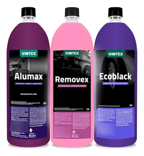 ALUMINUM CLEANER ALUMAX +REMOVEX + ECOBLACK AUTOMOTIVE ENGINE CHASSIS KIT CLEANER car wash shampoo 1.5L EACH/Detailing kit with 3 pieces