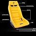NRG Innovations PRI-100YL-OASIS Prisma GT Fixed Back Bucket Racing Seat with Side Mount Bracket,Yellow Leather Yellow Stitching/GT Oasis Blue Back