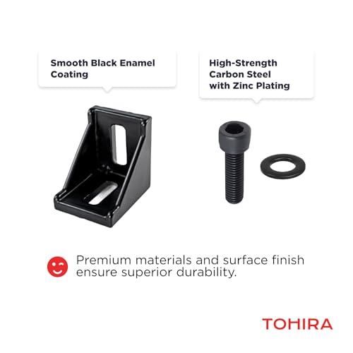 Image of 3030 Series Aluminum Extrusion Corner Brackets - 10 Sets Black 90 Degree Angle Connectors for 8mm T-Slot, CNC /Robotics Frame Accessories