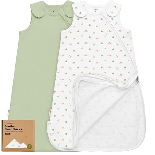 Image of 2-Pack Organic Baby Sleep Sacks, 100% Cotton - Soft & Breathable 0.5TOG Baby Wearable Blanket, Toddler Sleeping Sack 0-6 months, Easy to Wear Transitional Swaddles for Newborns, Infants(Roarsome, S)