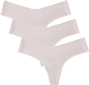 WANDER Womens Seamless No Show Thongs 3 Pack Cool Invisible Underwear