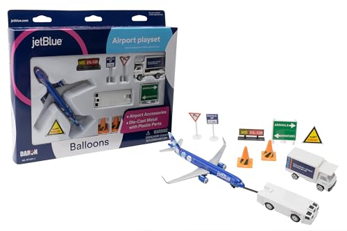 Daron jetBlue A321 Balloons 12-Piece Die-Cast Airport Playset Ages 3+