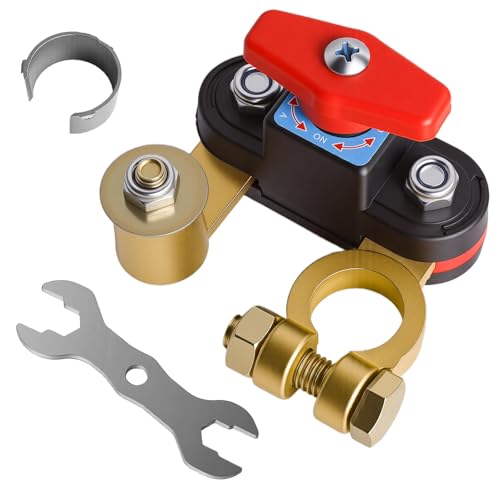 Car Battery Isolator Switch 12v-24v Adjustable Pure Copper Car Battery Power Cut-Off Switch Breaker Smart Car Battery Disconnect Switch for Boat Rv Truck Supplies