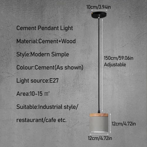 Lámpara colgante de cemento nórdica e iluminación moderna ajustable 8