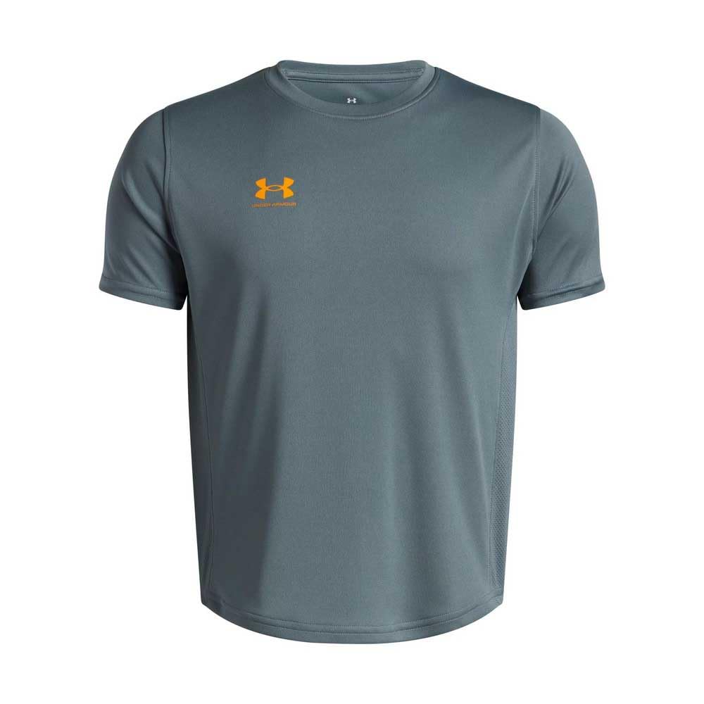 Under Armour Boys' Challenger Train Short Sleeve, Lightweight and Quick-Drying Sports Top, Boys' T-Shirt for Training, PE and Athletics,Jasper Blue / / Squad Orange,YXL
