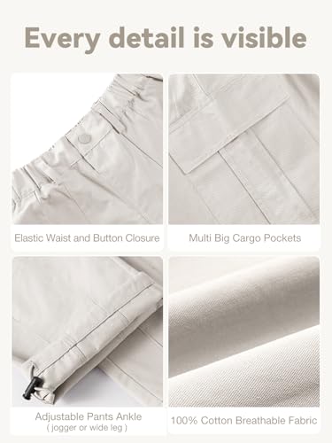 Image of Rolanko Girls Cargo Pants Wide Leg Streetwear Kids Pants with Pockets Trendy Jogger Trousers 4-14 Years