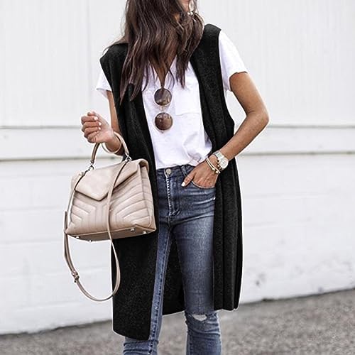 Women's Long Sweater Vests Sleeveless Open Front Cardigan Tunic Vest Long Cardigan Tops Coat Fall Winter Outfits2