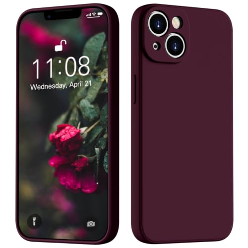 Coque iPhone 13 silicone rouge vin idéale pour le bureau et les sorties