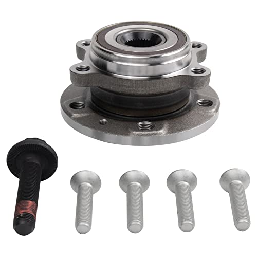 Image of TRQ Left and Right Wheel Bearing and Hub Assembly Set 2 Piece | for 2008-2013 Audi A3 2006-2013 Audi A3 Quattro 2015-2018 Audi Q3 +17 more To 1 /10 /22 Production Date with 310mm Diameter