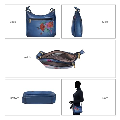 Anna by Anuschka Women's Original Genuine Leather Hand-Painted Medium Crossbody - Leather Handbag for Women3