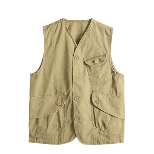 Veste ample sans manches avec ourlet côtelé et plusieurs poches - 3