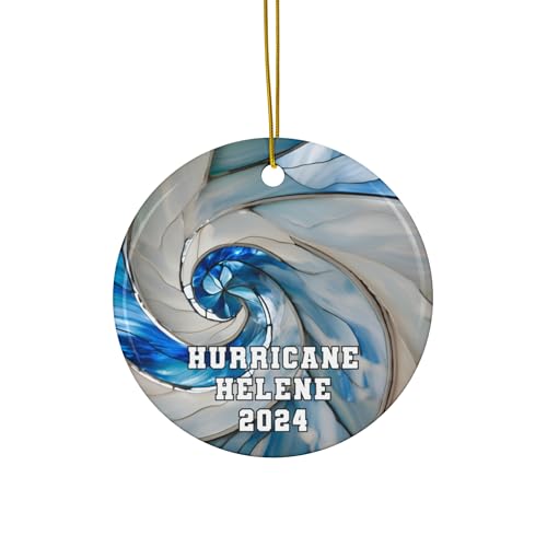 Hurricane Helene Ornament, Original Beautiful Florida Gift, 2024 Weather Storm Keepsake Souvenir, Ceramic Printed