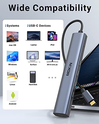 Image of USB C Hub,10Gbps USB C Splitter with 4*USB C 3.1, 100W PD Ports, USB C to USB C Hub Multiport Adapters for MacBook Pro /Air M2 M1, iPad, Surface Pro,Dell, HP,Lenovo(Not Support Extend Monitor)