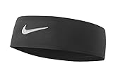 Nike Solid Fury Headband (One Size Fits Most, Black/White)