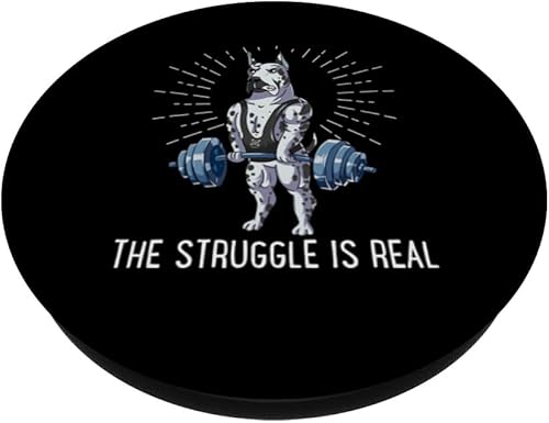 Miniatura 2 de Struggle Is Real Dogo Argentino Deadlift Fitness PopSockets Standard PopGrip
