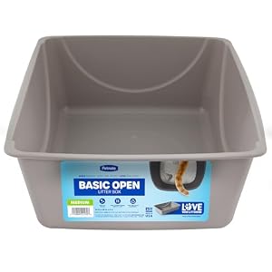 Petmate Open Cat Litter Box, Blue Mesa/Mouse Grey,M (Pack of 1), Made in USA