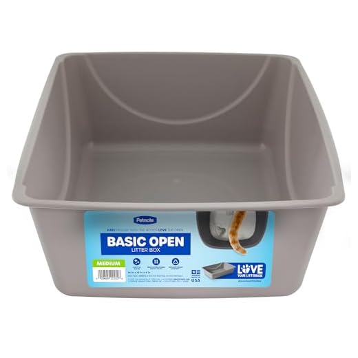 Petmate Open Cat Litter Box, Blue Mesa and Mouse Grey, Medium