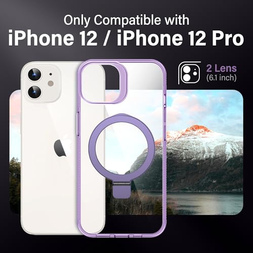 Coque iPhone 12 Pro transparente violette antichoc et étui compatible MagSafe 6.1
