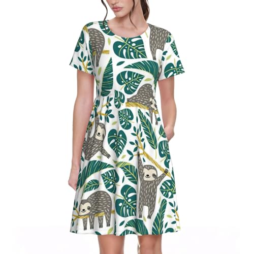 Robe d'été à motif paresseux idéale pour vos terrasses et vacances