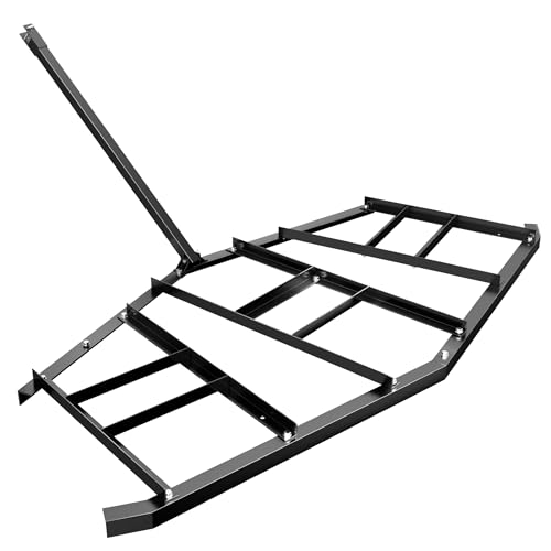 Wiltec Rastra niveladora de Terreno 217 x 106 cm Bastidor Fijo para Tractores de césped nivelador Caminos de Entrada nivelación calzadas grada de Prado