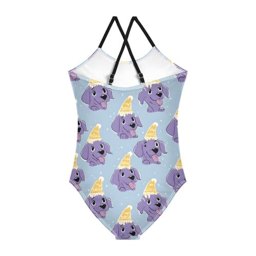 Dog Ice Cream Pattern Girls One Piece Swimsuits Summer Quick Dry Beach Bathing Suit2