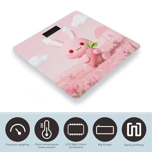Báscula digital de baño Cute Little Rabbit con pantalla LCD miniatura 3