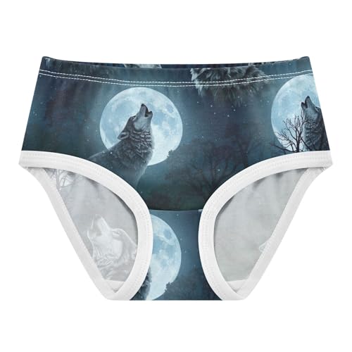 Girls Underwear Toddler 2t Cotton Little Girl Panties Print Briefs Girls Undies White Black Wolves Prints