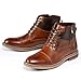 Holy dove Mens Oxford Leather Dress Boots Cap Toe Side Zip Fashion Mid Top Chukka Ankle Boots for Men Size 9.5