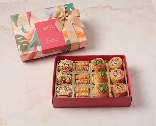 Image of AHLAN Mediterranean Baklava Assorted Box | Hamper of Turkish Baklava Sweets | Gift for Gourmet Enthusiasts (Box of 12)