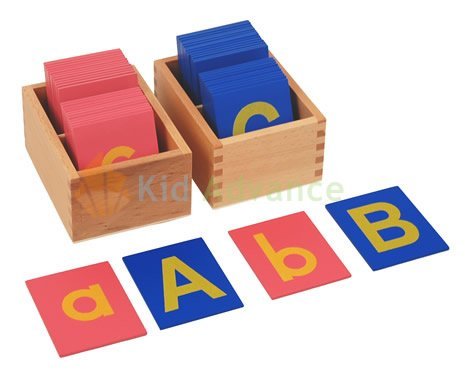 Kid Advance Montessori Lower and Capital Case Sandpaper Letters w/Boxes