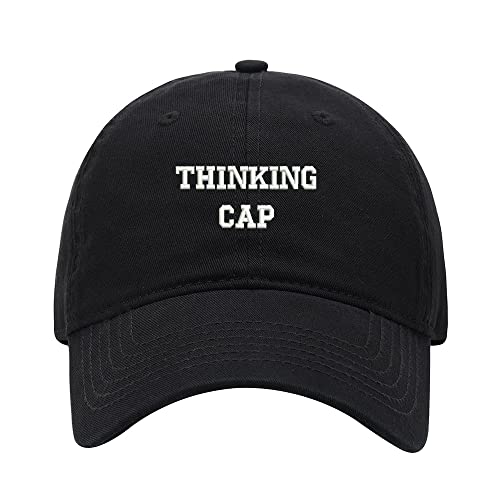 L8502-LXYB Baseball Cap Men Thinking Cap Embroidered Washed Cotton Dad Hat Baseball Caps (Black 7 5/8)