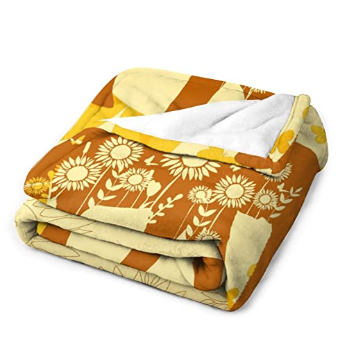 Elephant Throw Blanket for Teen - 50x60 Inches Throw Size - Soft Fluffy Cozy Blankets Gift - Yellow Novelty Blanket Throws for Living Room Decorative