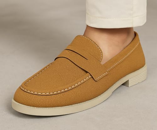 Image of Kraasa Men Premium Driftor 2.0 Block Heel Loafers for Mens, Causals| Lighweight Slip-On's | Soft Cushioned Insole | Super Flexible, Comfortable for Men
