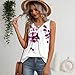 Women’s Printed V Neck Pleated Shirts 2026 Summer Basic Lightweight Tank Tops Sleeveless Soft Casual Loose Blouse