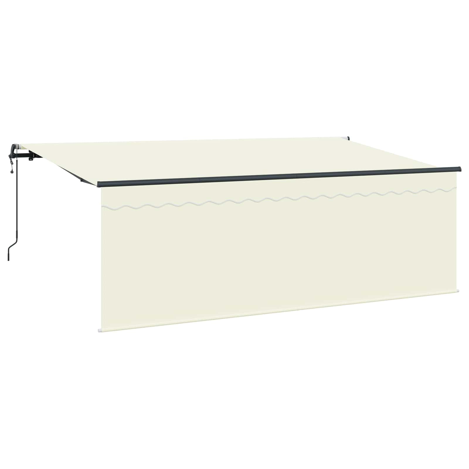 Auvent rétractable 350 x 200 x 165 cm en polyester et aluminium avec télécommande pour jardin, terrasse, balcon, résistant aux intempéries et aux UV
