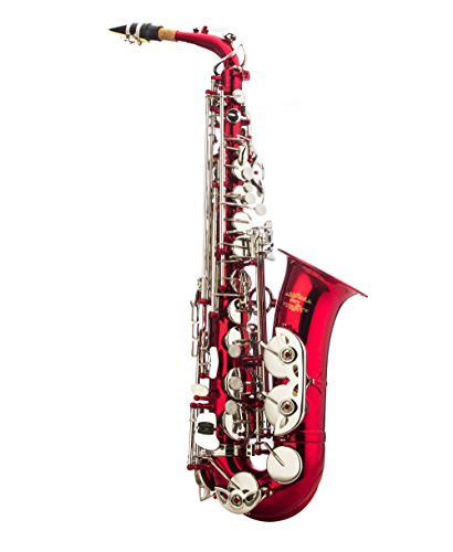 Image of Glory Red /Silver keys E Flat Alto Saxophone with 11reeds,8 Pads cushions,case,carekit