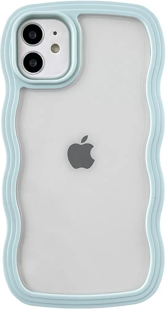 Erams Online Compatible with for iPhone 11 Case, Cute Curly Wave Frame Clear Case for Girls Women, Transparent Soft Silicone TPU Bumper Shockproof Protective Phone Cover for iPhone 11 (Mint Green) (B0D9QFGXSD) Amazon Price History, Amazon Price Tracker