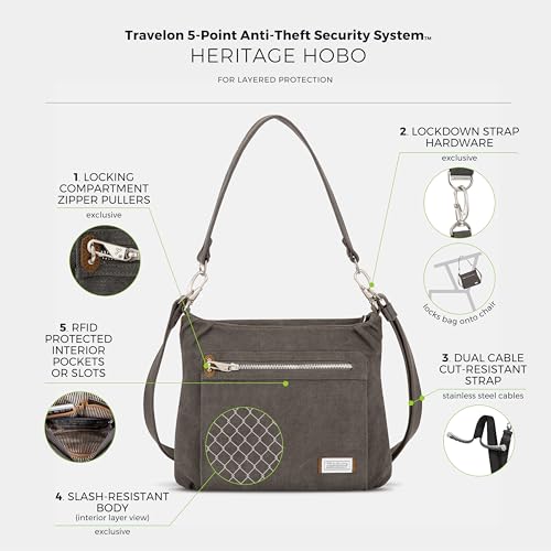 Image of Travelon Anti-Theft Heritage Hobo Bag
