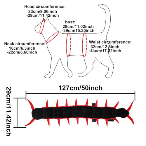 Centipede Cat Costume, 50'' Halloween Pet Costume for Cats Dogs,Brown - image 2