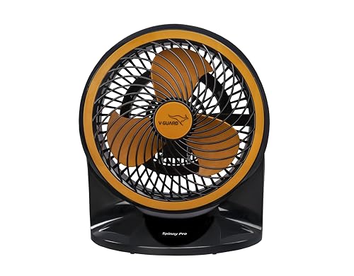 V-Guard Multi Purpose Spinny Pro Personal Fan | Table Cum Wall Fan | 353 m³/min Air Delivery | 2100 RPM | Compact and Powerful | (Orange Black) | 2- Year Warranty