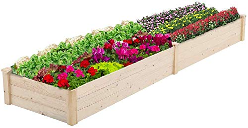 STRPRETTY BASIC Elevated Raised Garden Bed Kit, Wood Planter Box Outdoor Garden Box for Growing Fruit/Vegetable/Herb/Flower/DIY Gardening (8x2 FT)
