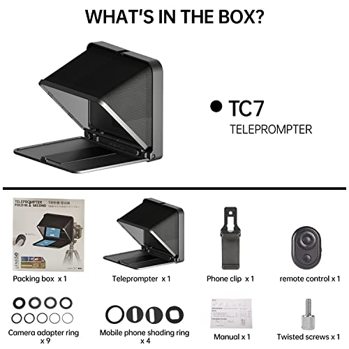 LENSGO Portable Teleprompter for iPad Tablet Smartphone DSLR Camera 7.9'', APP Compatible with iOS & Android System for Online Teaching Vlog Live Streaming Interview (TC7 for phond/ipad/Camera) - Image 4