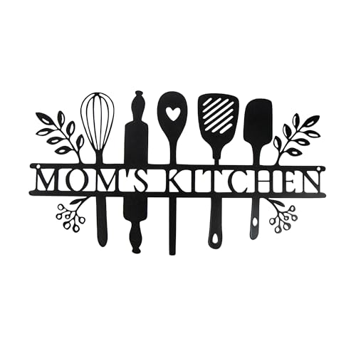 Décoration Murale En Métal, Decoration Mural Fer Logo de la Cuisine, Sculptures Murales Décoratives Metal, Deco Ajourée, Pour Cuisine Salle à manger...