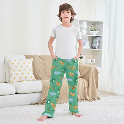 Boys' Pants Cute Tiger Alligator Hippo Animal Long Bottoms Jogger Pants Elastic Waist Trousers with Pockets S-XL3