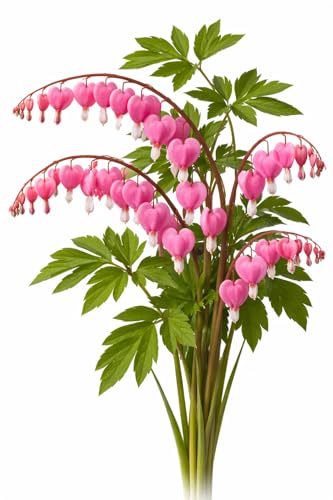 Votanikis Pink Bleeding Heart Dicentra Spectabilis Live Plant Root Shade Perennial Spring Bloom Heart Shaped Flowers Deer Resistant Garden Plant for Borders Containers Woodland Gardens (Pack of 1)