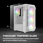 GAMDIAS White ATX Mid Tower Gaming Computer PC Case w/Tempered Glass, Built-in 4X 120mm ARGB Fans, Support Up to 6X 120mm Fans, 360mm AIO/Radiator, 340mm GPU/VGA, 160mm CPU Air Cooler - Image 4